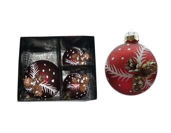 Glass ornament  set of 3(1big+2small)